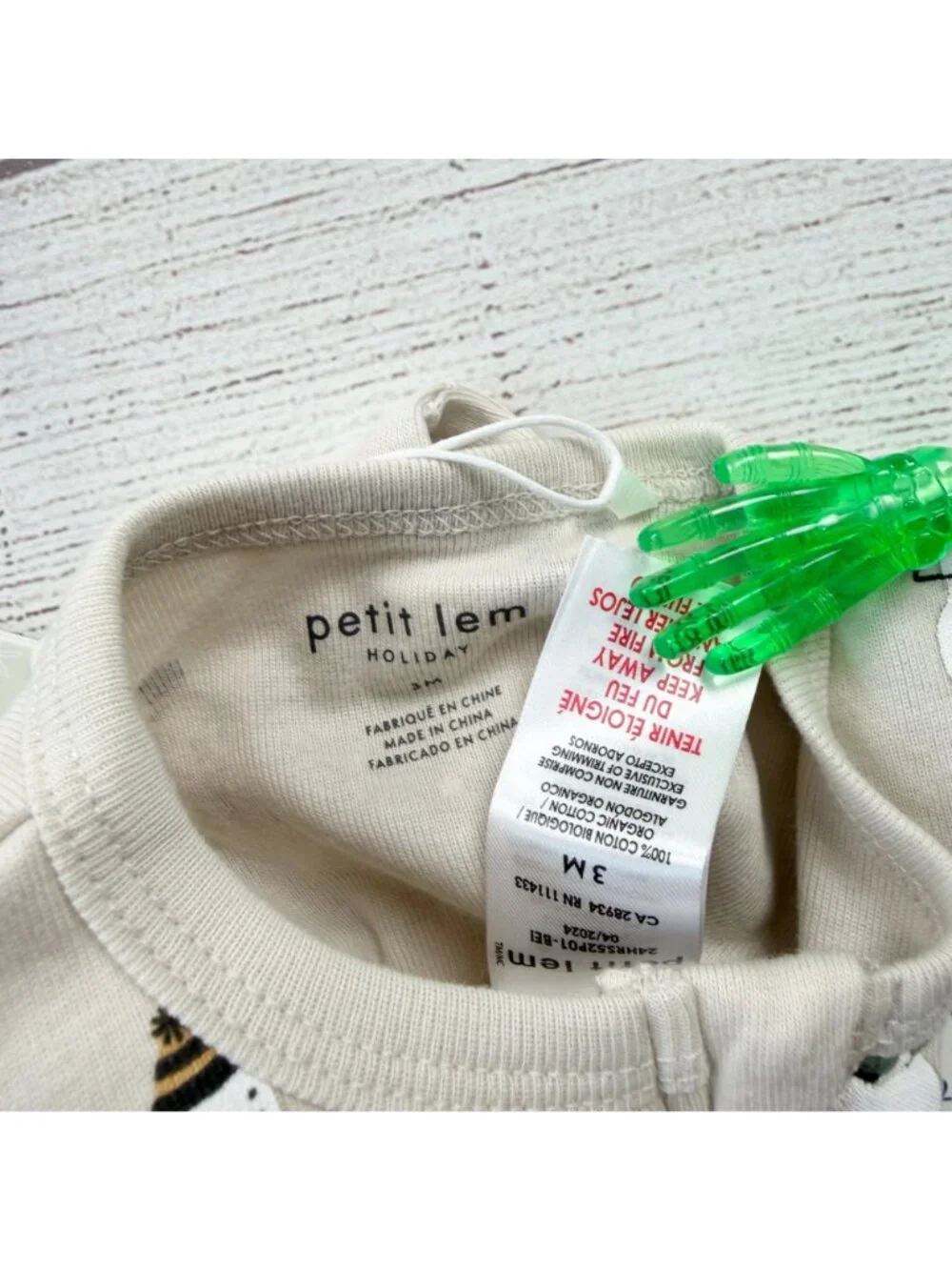 Petit Lem Holiday Baby Snowman Footed Pajamas Zippered Organic NWT 0-3 Months